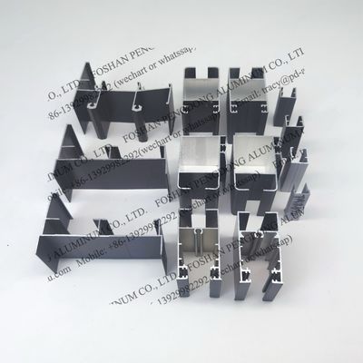 Profile aluminiowe do szyby przesuwne dla Wybrzeża Kości Słoniowej Srebro Anodyzowane i Powdowe Pokryte Brązem I Błyskotliwym Szarymi