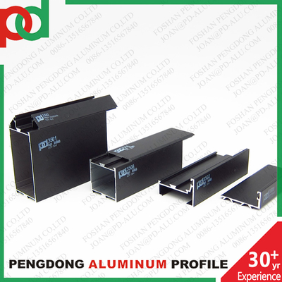Temper T5 Square Aluminium Profiles For Windows And Doors MP 80 Mate Black Wooden Touch Profile Aluminum