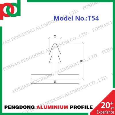 Dekoracyjne aluminiowe profile wykończeniowe w kształcie litery T 8 mm Srebrny anodowany matowy